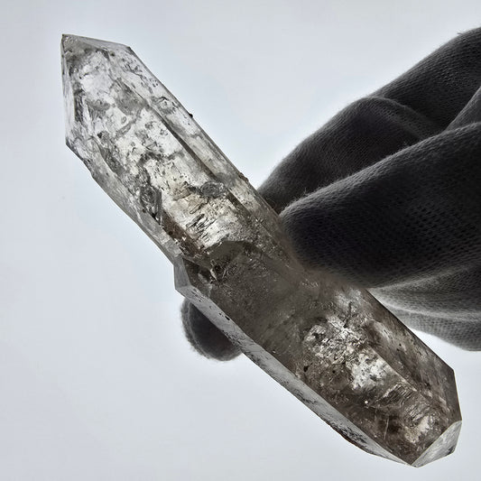 Squelette Fantôme Quartz Fumé DT Sceptre Valentine Pocket Goboboseb Namibie 103*24*18mm 