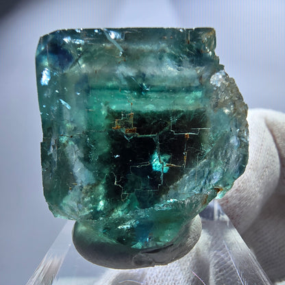 Phantom Fluorit Würfel, parkettiert grün braun Okorusu, Namibia 32*30*30mm