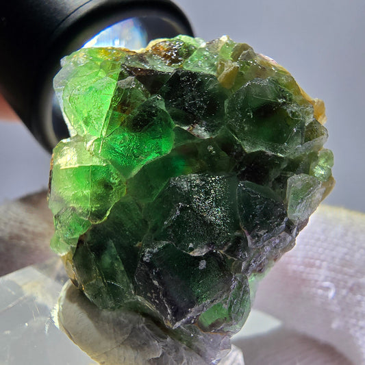 Cube de fluorite fantôme, spécimen hexagonal de tourmaline muscovite Schorl, Erongo, Namibie, 35 x 31 x 20 mm 