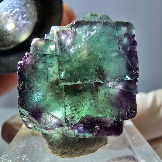 Phantom Fluorit Würfel Stufe, grün lila Okorusu, Namibia 26*21*15mm