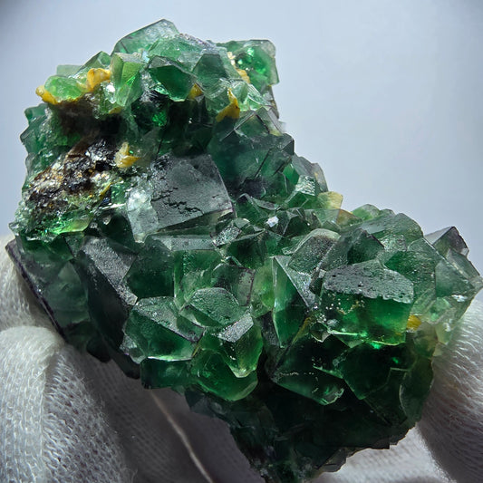 Phantom fluorite zonal, muscovite stage Erongo, Namibia 72*50*40mm 