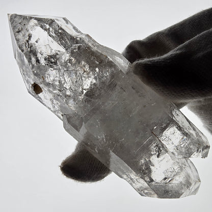 Quartz fumé squelette Enhydro DT, calcite UV, 2x Bubble Valentine Pocket, Namibie 105 x 38 x 32 mm 
