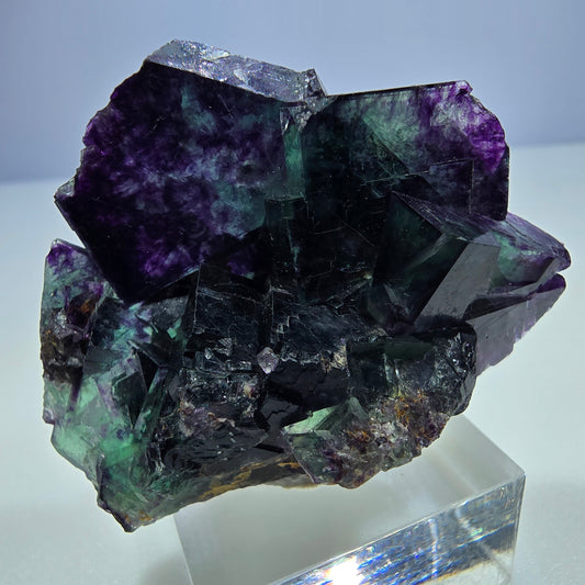 Seltene Phantom Fluorit Würfel Stufe zonal grün lila Okorusu, Namibia 43*38*18mm