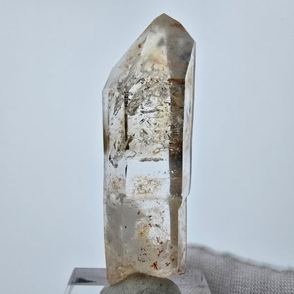 Enhydro Phantom Smoky Quartz Sceptre Tip 1x Bubble Goboboseb, Namibie 52*16*13mm 