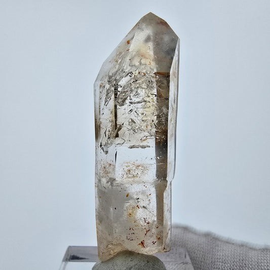 Enhydro Phantom Smoky Quartz Sceptre Tip 1x Bubble Goboboseb, Namibie 52*16*13mm 