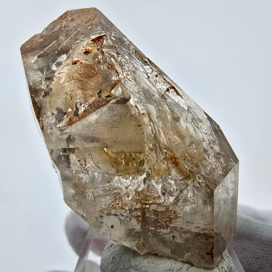 Enhydro Phantom Smoky Quartz Sceptre Tip 2x Bubble Goboboseb, Namibie 48*25*23mm 