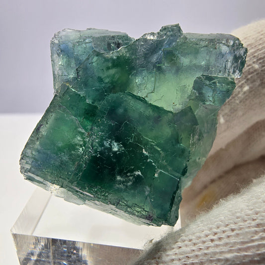 Spécimen de cube de fluorite fantôme parqueté vert turquoise Okorusu, Namibie 41*35*22mm 