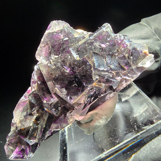 Stade de cube de fluorite fantôme violet Okorusu namibie 47*23*12mm collection minérale
