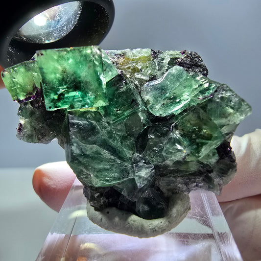 Seltene Fluorit Würfel Stufe, grün lila Okorusu, Namibia 44*35*18mm