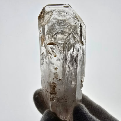 Sceptre en quartz fumé lémurien Enhydro, 1x Goboboseb de poche Bubble Valentine Namibie 96 x 38 x 25 mm 