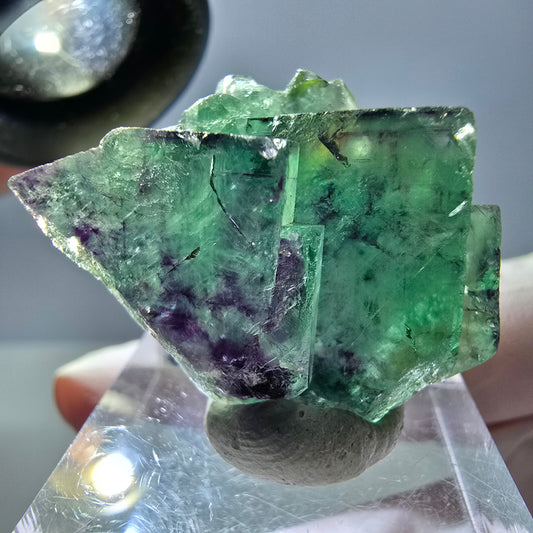 Phantom Fluorit Würfel Stufe, grün lila Okorusu, Namibia 34*25*16mm