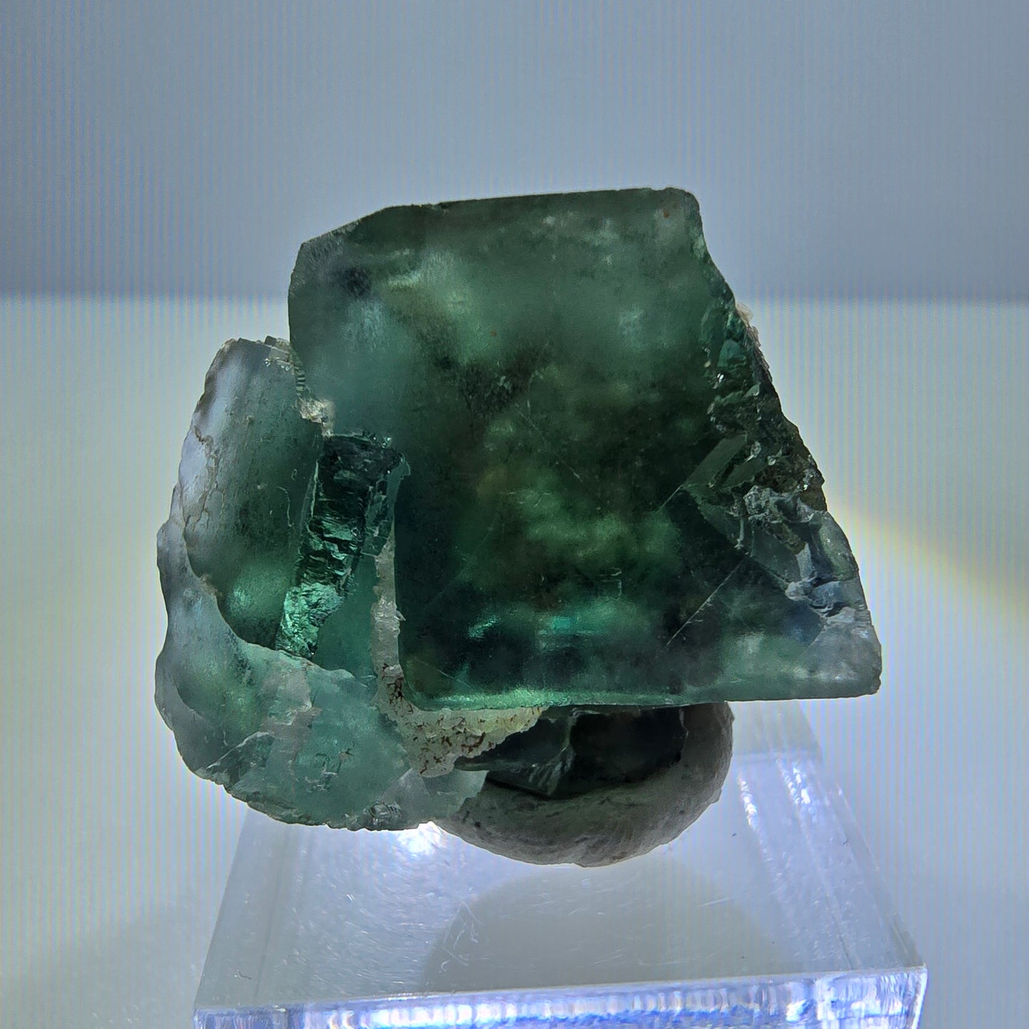 Clear Phantom Fluorite Cube Specimen, green turquoise Okorusu, Namibia 32*25*19mm 