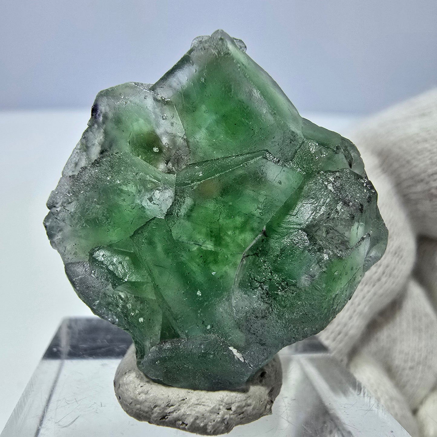 Rare Phantom Fluorite Cube Specimen zonal green purple Okorusu, Namibia 28*28*12mm