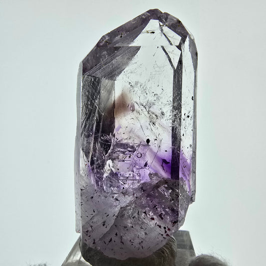 Améthyste fantôme Enhydro Harlequin avec épidote, mine Streep, Namibie, 55 x 26 x 14 mm 