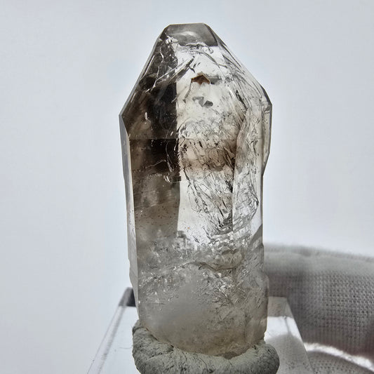 Enhydro Phantom Smoky Quartz Sceptre Tip 3x Bubble Goboboseb, Namibie 44*19*13mm 
