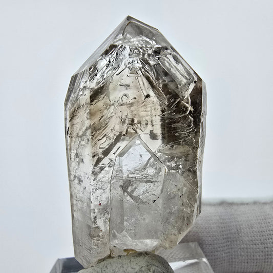 Enhydro Phantom Smoky Quartz Sceptre Tip 1x Bubble Goboboseb, Namibie 43*21*14mm 