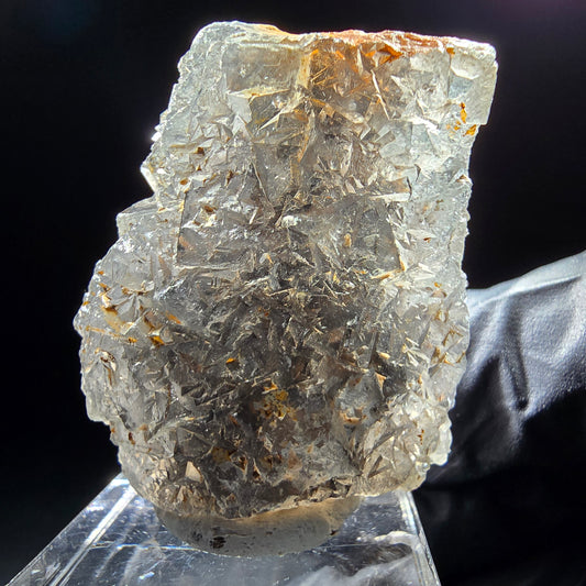Cube de fluorite fantôme transparent de qualité violet Okorusu, Collection namibie 41*31*14mm