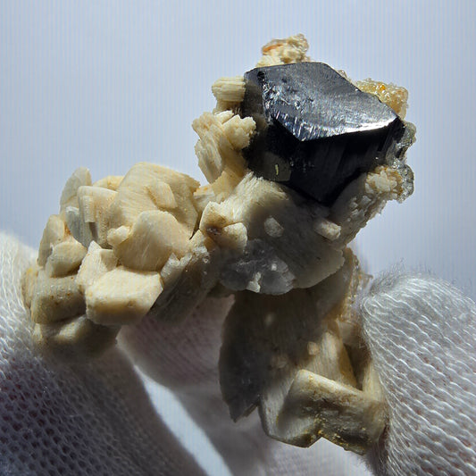 Rare Schorl Tourmaline, Hyalite, Orthoclase Specimen Erongo, Namibia 47*37*26mm 