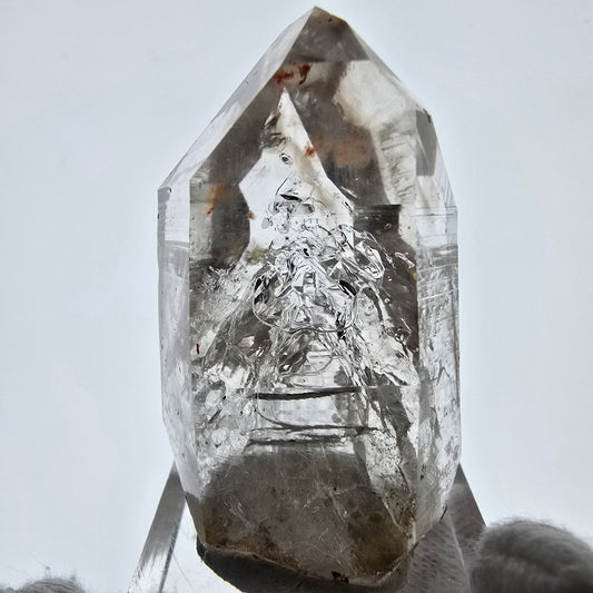 Quartz fumé fantôme lémurien Enhydro, 3 bulles (grandes), Streep Mine, Namibie, 44 x 27 x 23 mm 