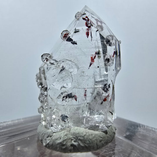 Harlequin Phantom Amethyst with Analcim Streep Mine, Goboboseb, Namibia 25*16*14mm 