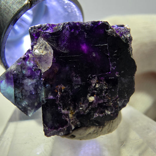 Spécimen de cube de fluorite fantôme zonal, vert violet Okorusu, Namibie 22*21*19mm 