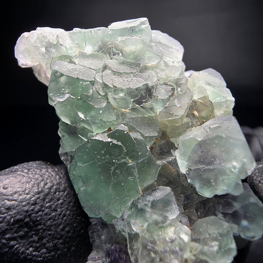 Rare zonar fluorite vert violet Schörl tourmaline spécimen Erongo Namibie 60*41*20mm