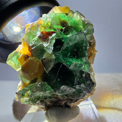 Cube de fluorite fantôme, spécimen de tourmaline scholle muscovite, Erongo, Namibie, 40 x 28 x 21 mm 