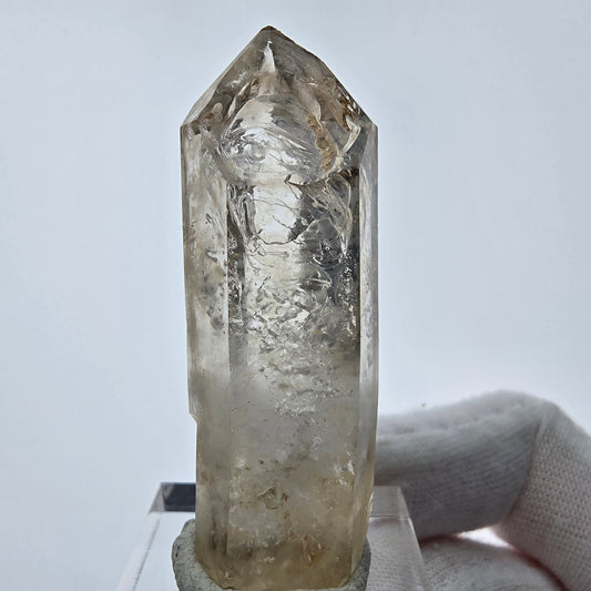 Enhydro Phantom Smoky Quartz Sceptre Tip 2x Bubble Goboboseb, Namibie 52*18*16mm 