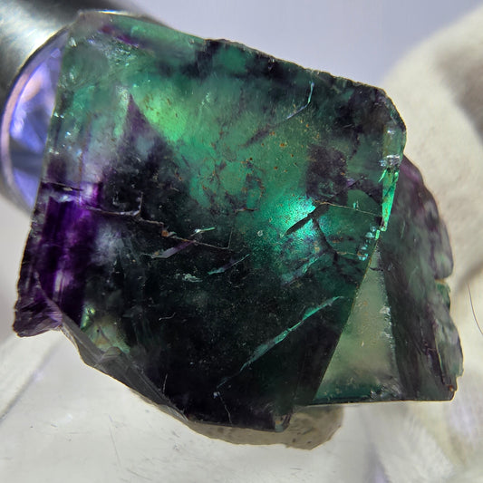 Seltene Phantom Fluorit Würfel Stufe zonal grün lila Okorusu, Namibia 26*21*18mm