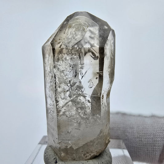 Enhydro Phantom Smoky Quartz Sceptre Tip 2x Bubble Goboboseb, Namibie 38*18*12mm 