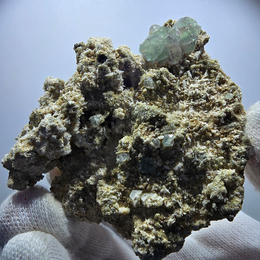 Phantom Fluorit, Muskovit, Hyalit, Schörl, Orthoklas Erongo, Namibia 70*59*31mm