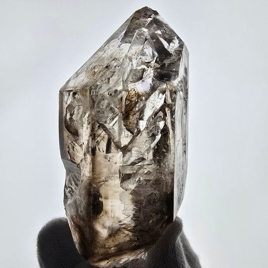 Sceptre DT Enhydro Skeleton Smoky Quartz 4x Bubble (grand) Valentine Pocket Namibie 106*53*46mm 