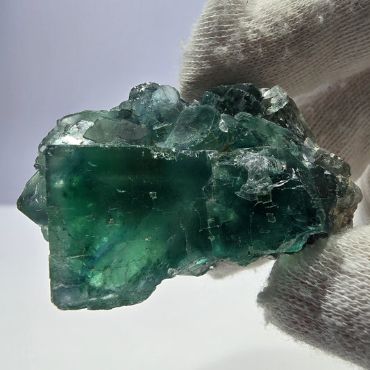 Rare spécimen de cube de fluorite fantôme, parqueté vert Okorusu, Namibie, 50 x 34 x 23 mm 