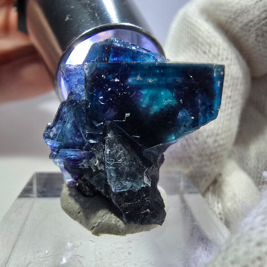 Phantom Fluorit Würfel Stufe, zonal - Neuer Fund! Okorusu, Namibia 25*29*17mm