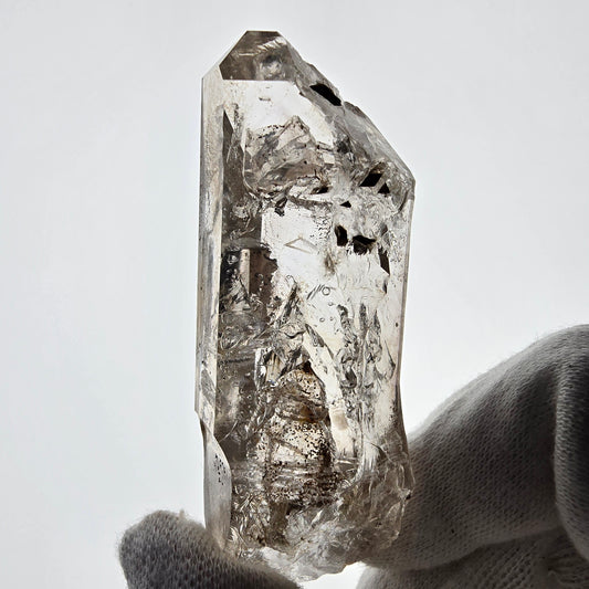 Sceptre en quartz fumé squelette Enhydro, 2x Bubble Valentine Pocket Goboboseb Namibie 79*28*22mm 