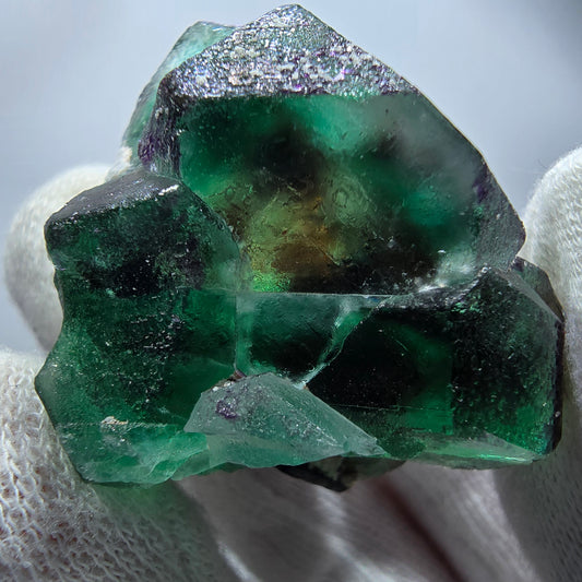 Klare Phantom Fluorit Würfel, Schörl Turmalin Stufe Erongo, Namibia 44*37*32mm
