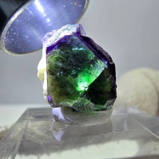 Phantom Fluorit Würfel zonal, Muskovit Stufe Erongo, Namibia 20*13*17mm