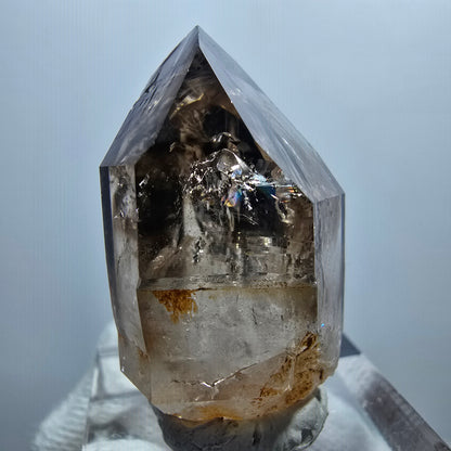 Enhydro Phantom Smoky Quartz Scepter, 2x Bubble Goboboseb, Namibia 33*19*17mm 