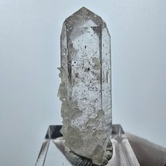Enhydro Quartz with Prehnite, Analcim Streep Mine, Goboboseb, Namibia 41*15*10mm 
