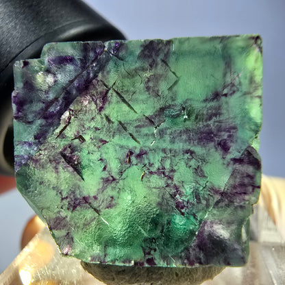 Cube de fluorite fantôme parqueté, vert violet Okorusu, Namibie 21*19*8mm 