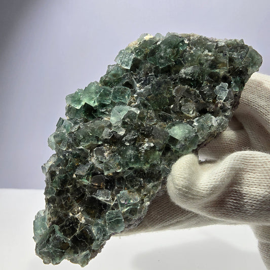 Große Phantom Fluorit Würfel, Quarz Stufe, doppelseitig grün Okorusu Namibia 110*53*36mm