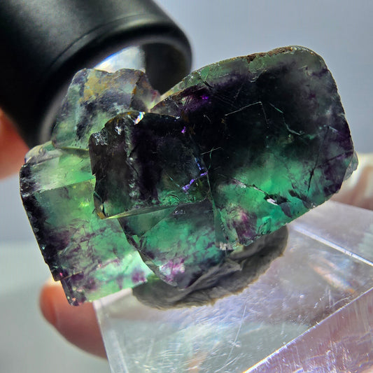 Seltene Fluorit Würfel Stufe, grün lila Okorusu, Namibia 29*22*19mm
