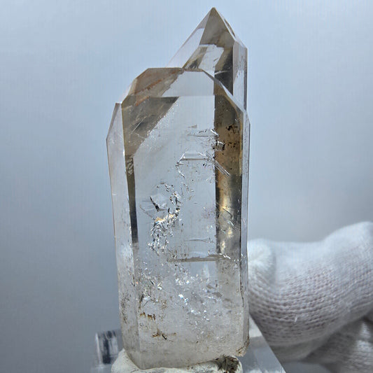 Quartz fumé fantôme lémurien Quartz Gémeaux Valentine Pocket Goboboseb Namibie 53*19*14mm 