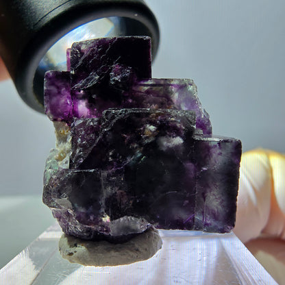 Phantom Fluorit Würfel Stufe, parkettiert grün lila Okorusu, Namibia 27*24*17mm