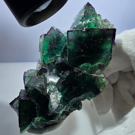 Phantom Fluorit Würfel Stufe, parkettiert grün lila Okorusu, Namibia 79*54*31mm
