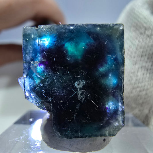 Phantom Fluorit Würfel Stufe, zonal - Neuer Fund! Okorusu, Namibia 22*16*16mm