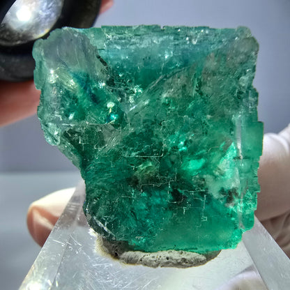 Klarer Phantom Fluorit Würfel parkettiert, grün Okorusu, Namibia 26*25*25mm