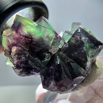 Spécimen rare de cube de fluorite, vert violet, Okorusu, Namibie, 35 x 24 x 19 mm 