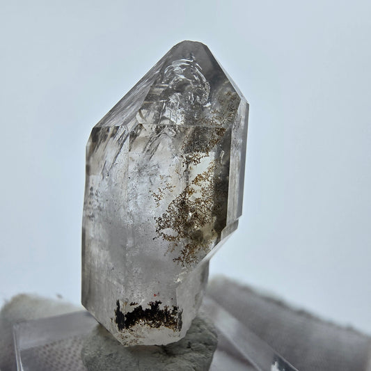 Enhydro Phantom Smoky Quartz Sceptre Tip 2x Bubble Goboboseb, Namibie 35*18*13mm 