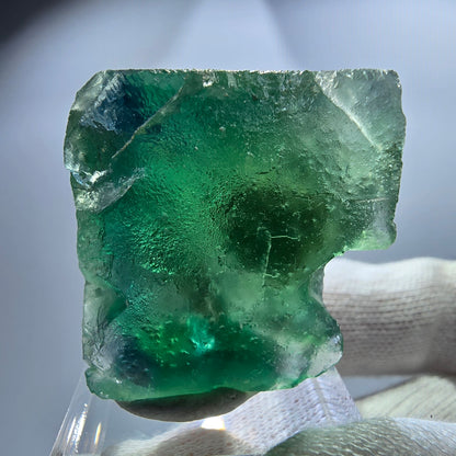 Rare cube de fluorite fantôme, vert turquoise, Okorusu, Namibie, 42 x 31 x 26 mm 